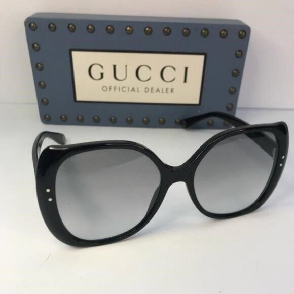 💯 - New Authentic Gucci Sunglasses GG0472S 001 Black Light Grey Gradient - Picture 7 of 11